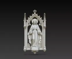Virgin Mary Gothic Chapel Wall Religious Statue STL Model 3D print model