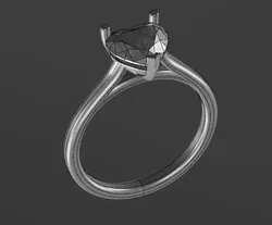 0106 classic-heart-shaped-solitaire-cathedral-ring 3gm-US7 3D print model