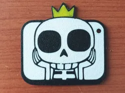 Clash Royale Skeleton With Crown Emote Keychain - Free 3D Print Model