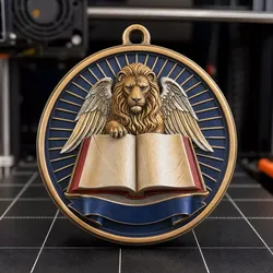 Saint Mark Scripture Ribbon Medal 3D Print Model 3D print model