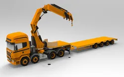 Scania truck + load crane + semi lowbed trailer