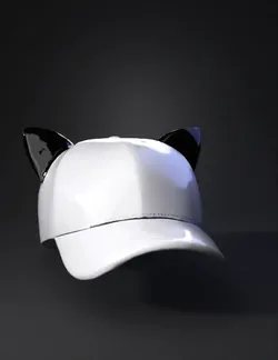 white cat ear baseball cap with black ears clothing accessory with cu