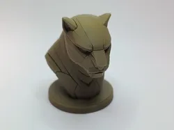 Panther Bust Shadow Hunter in Low Poly Look - Free 3D Print Model