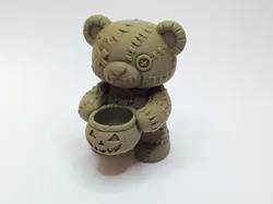 Patchwork Bear with Spooky Pumpkin Bowl - Free 3D Print Model
