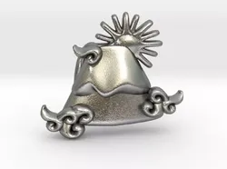 Mt-Fuji silver bell with sun 3D print model