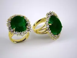 Ring 5 two emerald and diamond rings 3D print model