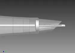 Sealant Nozzle with conical needle and 45° cutted T output profile