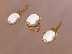 Beautiful set with oval cabochons 3D print model