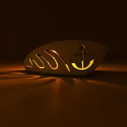 Boat candle holder 3D print model