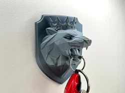 King Lion with Crown keychain organizer - Free 3D Print Model