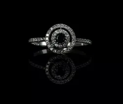 Ring with blue saphire and diamonds 3D print model