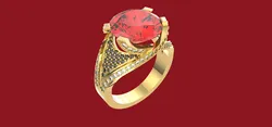 ring with ruby 3D print model