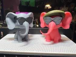 Cool Elephant With Sunglasses [And Mushroom Hat] - Free 3D Print Model