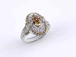 Ring orange and diamond 3D print model