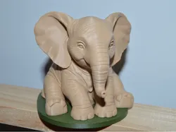 Sitting Baby Elephant - Free 3D Print Model