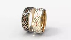 Wedding bands with enamel 3D print model