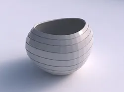 Bowl compressed 2 with hard horizontal dents 3D print model