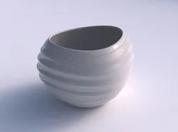 Bowl compressed 2 with smooth horizontal dents 2 3D print model