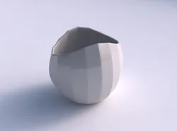 Bowl compressed 3 with bands uniform vertical 3D print model