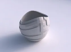 Bowl compressed 3 with sharp ribbons 3D print model