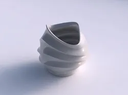 Bowl compressed and pronounced twisted with horizontal sections 3D print model