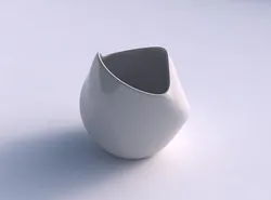 Bowl compressed and twisted smooth 3D print model