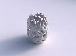 Bowl compressed with faceted cuts and 3D print model