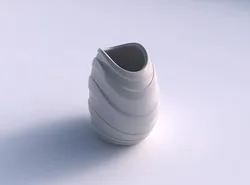 Bowl compressed with smooth horizontal ribbons 3D print model
