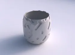 Bowl cylindrical with cavities smooth 3D print model