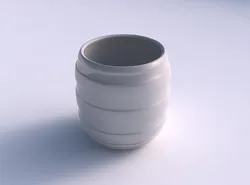 Bowl cylindrical with smooth horizontal ribbons 3D print model