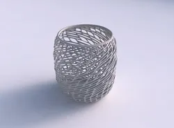 Bowl cylindrical with twisted lattice tiles 3D print model