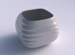 Bowl semi-quadratic with curved horizontal sections 3D print model
