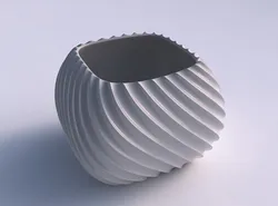 Bowl semi-quadratic with extruded vertical lines 2 3D print model