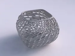 Bowl semi-quadratic with twisted lattice tiles 3D print model