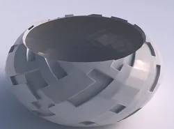 Bowl spheric squeezed wide with cavities  3D print model