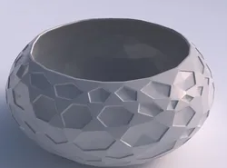 Bowl spheric squeezed wide with crystal dents 3D print model