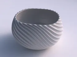 Bowl spheric twisted with bent extruded lines 3 3D print model
