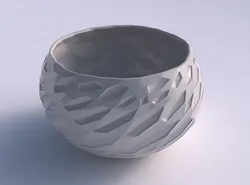 Bowl spheric twisted with crystal dents 3D print model