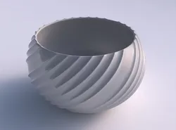 Bowl spheric twisted with extruded vertical lines 3D print model