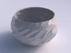 Bowl spheric twisted with fine organic cells 3D print model