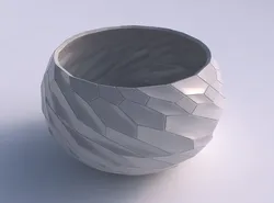 Bowl spheric twisted with fine twisted organic cells 3D print model