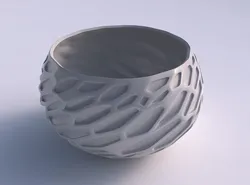 Bowl spheric twisted with organic dents 3D print model