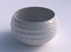 Bowl spheric twisted with sections and twisted lines 3D print model