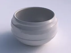 Bowl spheric twisted with smooth horizontal ribbons 3D print model