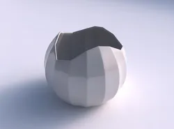 Bowl Spheric wavy with bands uniform vertical 3D print model