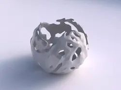 Bowl Spheric wavy with faceted cuts and 3D print model