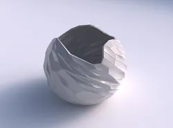 Bowl Spheric wavy with fine twisted organic cells 3D print model