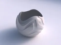 Bowl Spheric wavy with smooth ribbons 3D print model