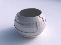 Bowl spheric with sharp ribbons 3D print model