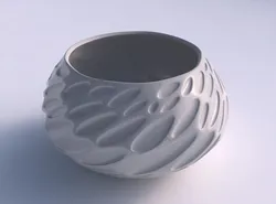 Bowl squeezed twisted with bubbles 3D print model